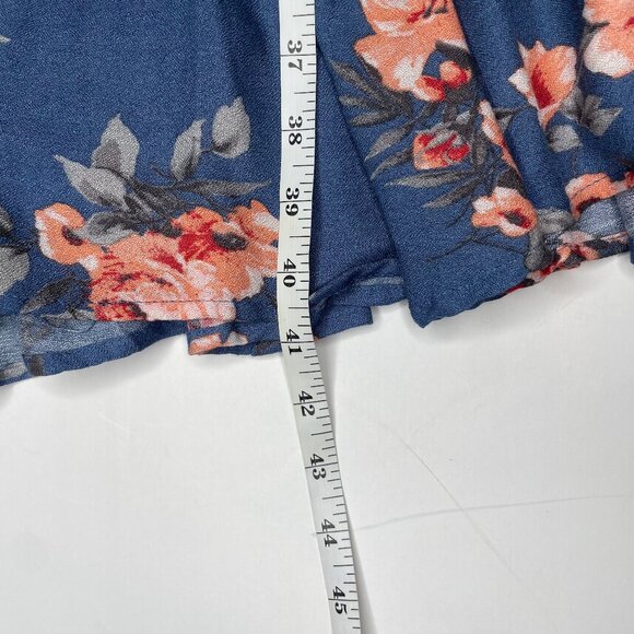 Torrid Blue Floral Smocked Waist V-Neck Mini Dress Plus Size 2X Cottagecore - Picture 8 of 14